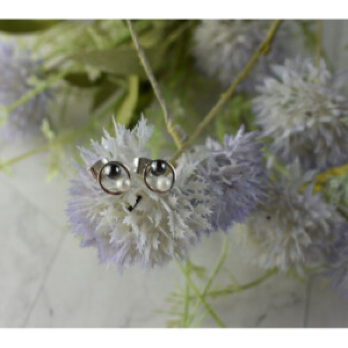 10K White Gold Pearls Earrings Italy