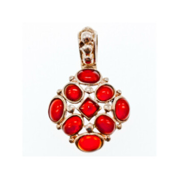 925 Sterling Silver Carnelian Pendant