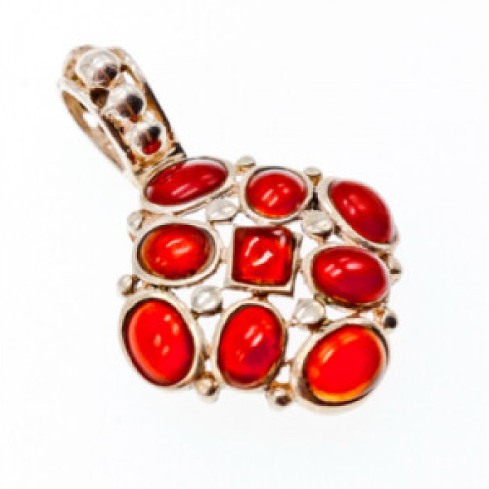 925 Sterling Silver Carnelian Pendant