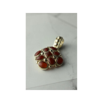925 Sterling Silver Carnelian Pendant