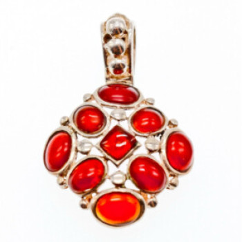 925 Sterling Silver Carnelian Pendant