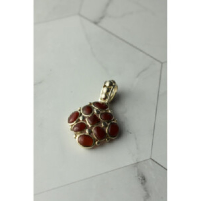 925 Sterling Silver Carnelian Pendant