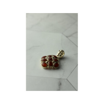 925 Sterling Silver Carnelian Pendant