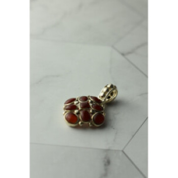 925 Sterling Silver Carnelian Pendant