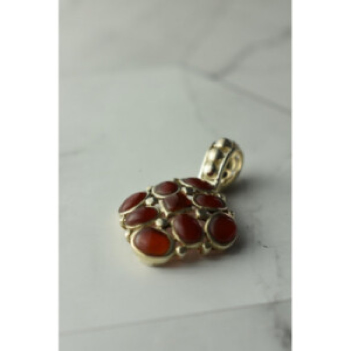 925 Sterling Silver Carnelian Pendant