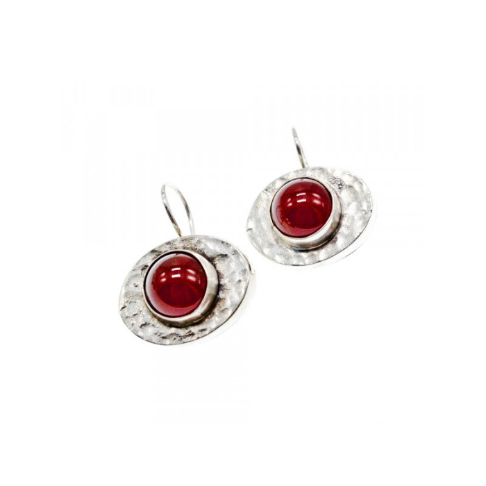 Vintage 925 Sterling Silver Agate Earrings