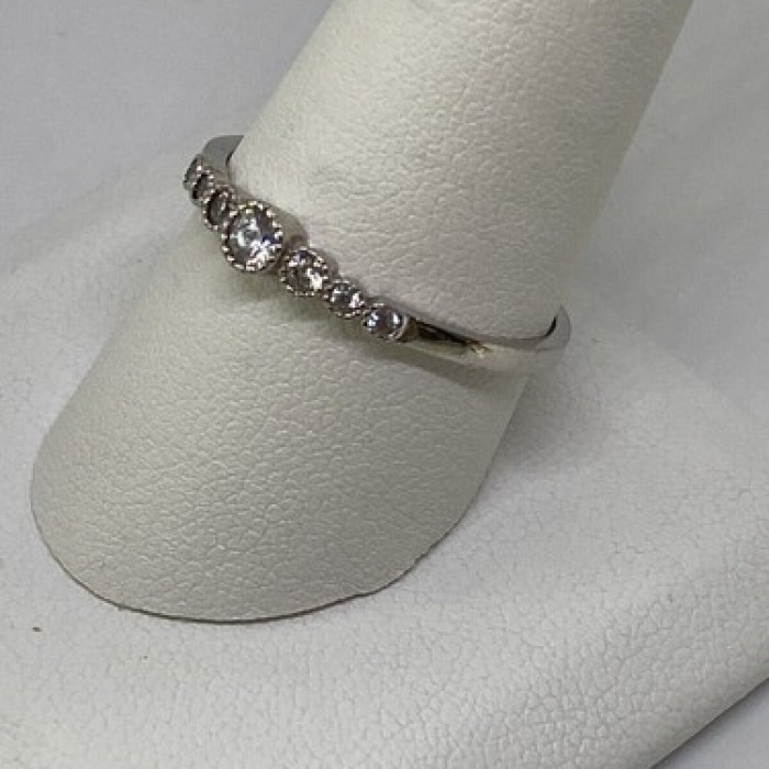925 Sterling Silver CZ Ring Size 10