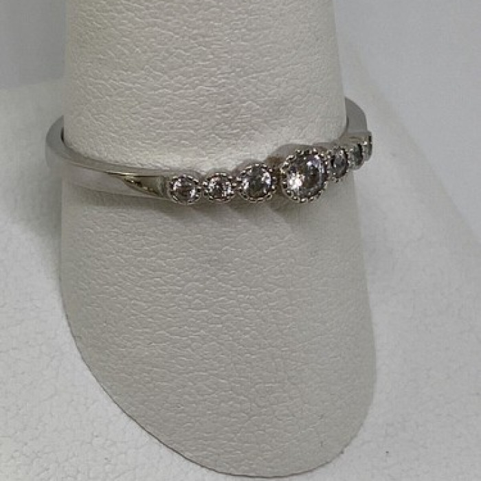 925 Sterling Silver CZ Ring Size 10