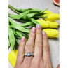 925 Sterling Silver Purple Tourmaline & Peridot Ring Size 8