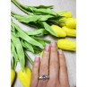 925 Sterling Silver Purple Tourmaline & Peridot Ring Size 8