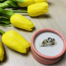 925 Sterling Silver Purple Tourmaline & Peridot Ring Size 8