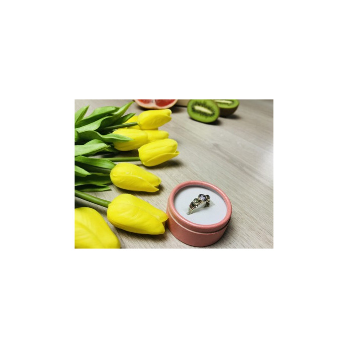 925 Sterling Silver Purple Tourmaline & Peridot Ring Size 8