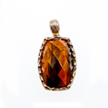 925 Sterling Silver Tiger'S EYE Pendant