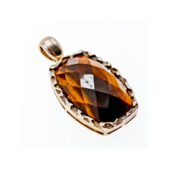 925 STERLING SILVER TIGER'S EYE PENDANT