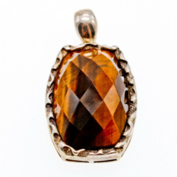 925 Sterling Silver Tiger'S EYE Pendant