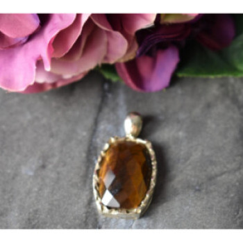925 Sterling Silver Tiger'S EYE Pendant