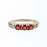925 Sterling Silver Spessartine & CZ Ring Size 8