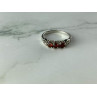 925 Sterling Silver Spessartine & CZ Ring Size 8