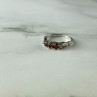 925 Sterling Silver Spessartine & CZ Ring Size 8