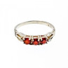 925 Sterling Silver Spessartine & CZ Ring Size 8