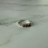 925 Sterling Silver Spessartine & CZ Ring Size 8