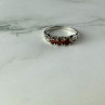 925 Sterling Silver Spessartine & CZ Ring Size 8