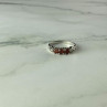 925 Sterling Silver Spessartine & CZ Ring Size 8