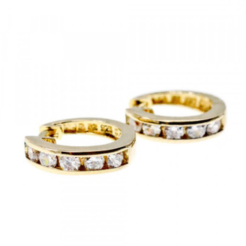 925 Sterling Silver Gold Plated CZ Earrings