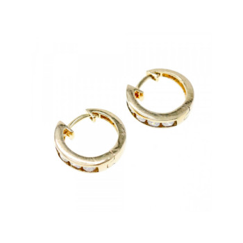 925 Sterling Silver Gold Plated CZ Earrings