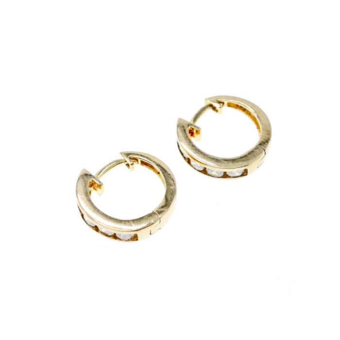 925 Sterling Silver Gold Plated CZ Earrings
