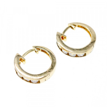 925 Sterling Silver Gold Plated CZ Earrings