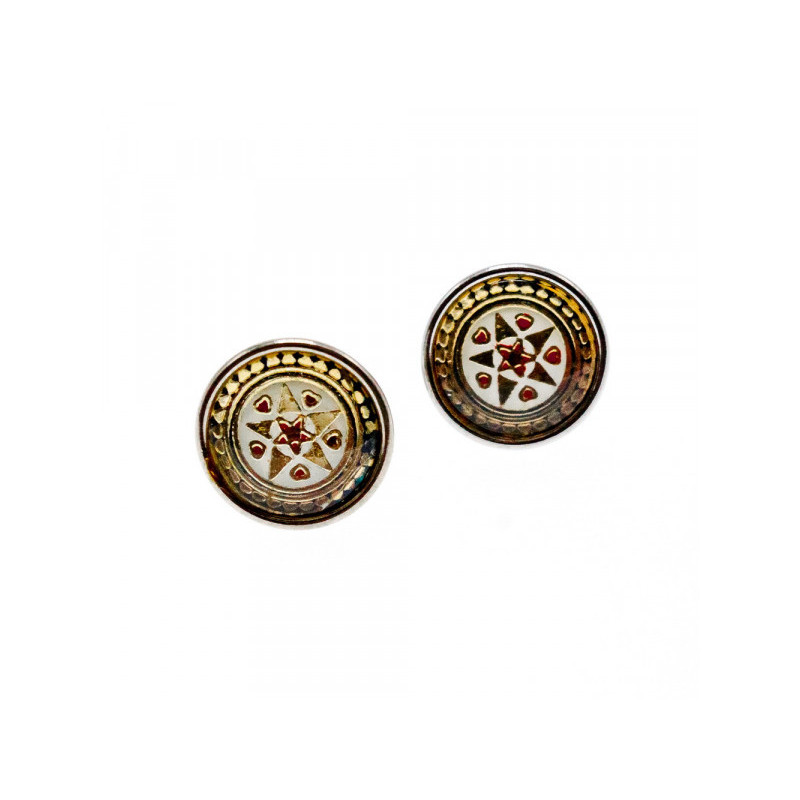 Vintage 925 Sterling Silver Engraving Stud Earrings