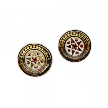 Vintage 925 Sterling Silver Engraving Stud Earrings