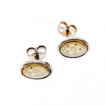 Vintage 925 Sterling Silver Engraving Stud Earrings