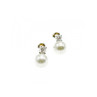 925 Sterling Silver Pearl & CZ Stud Earrings