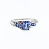 10K White Gold Iolite & Diamonds Ring Size 6.5