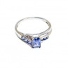 10K White Gold Iolite & Diamonds Ring Size 6.5