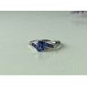 10K WHITE GOLD IOLITE & DIAMONDS RING SIZE 6.5