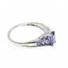 10K White Gold Iolite & Diamonds Ring Size 6.5