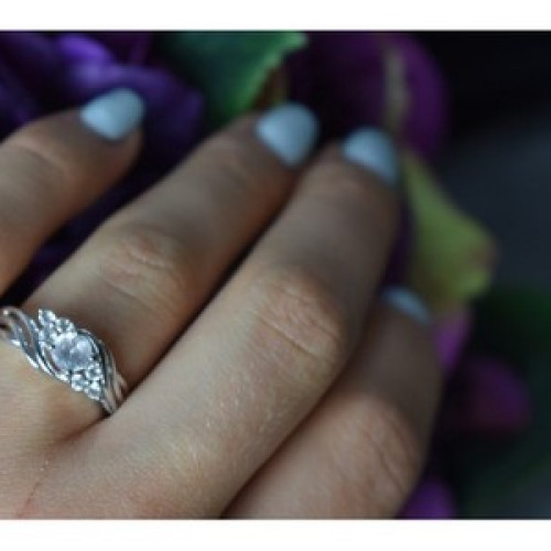 925 Sterling Silver White Topaz Ring Size 6.5