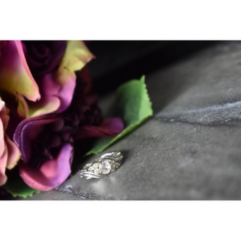 925 Sterling Silver White Topaz Ring Size 6.5