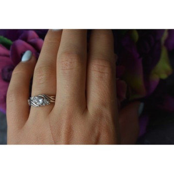 925 Sterling Silver White Topaz Ring Size 6.5