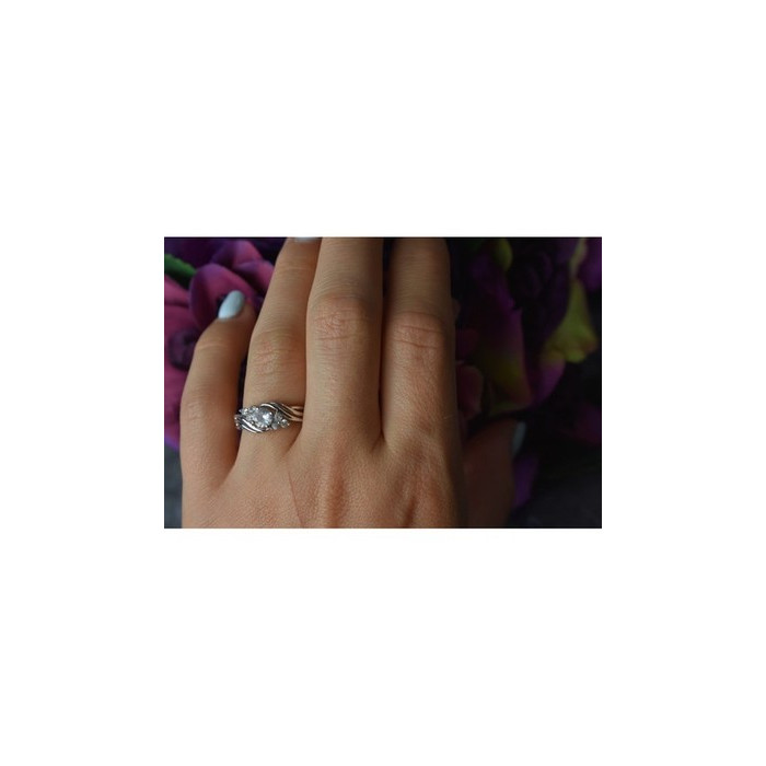 925 Sterling Silver White Topaz Ring Size 6.5