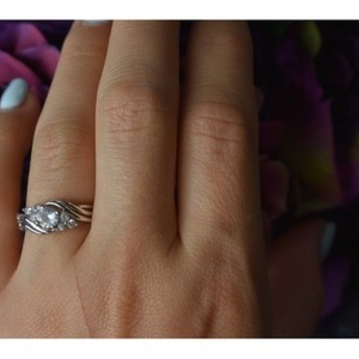 925 Sterling Silver White Topaz Ring Size 6.5