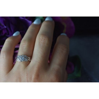 925 Sterling Silver White Topaz Ring Size 6.5