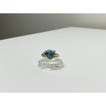 10K YELLOW GOLD TOPAZ & DIAMONDS RING SIZE 7