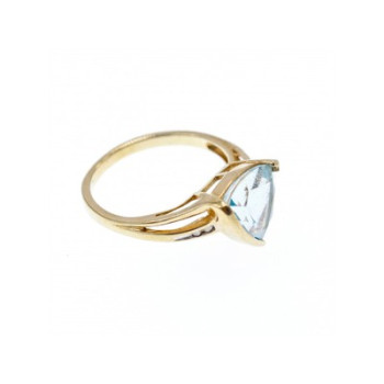 10K YELLOW GOLD TOPAZ & DIAMONDS RING SIZE 7