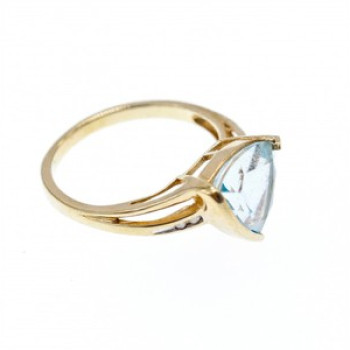 10K Yellow Gold Topaz & Diamonds Ring Size 7