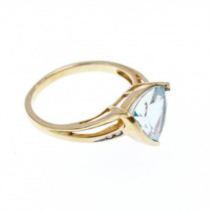 10K Yellow Gold Topaz & Diamonds Ring Size 7