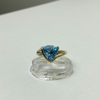 10K Yellow Gold Topaz & Diamonds Ring Size 7